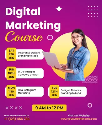 Digital Marketing Course Schedule Flyer Template