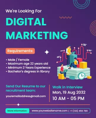 Digital Marketing Job Vacancy Flyer Template
