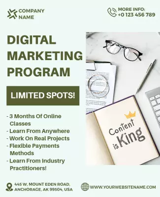 Digital Marketing Program Advertisement Flyer Template