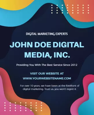 Colorful Fluid Design Digital Marketing Services Flyer Template