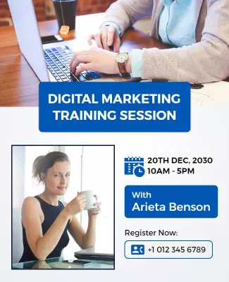 Digital Marketing Training Session Flyer Template