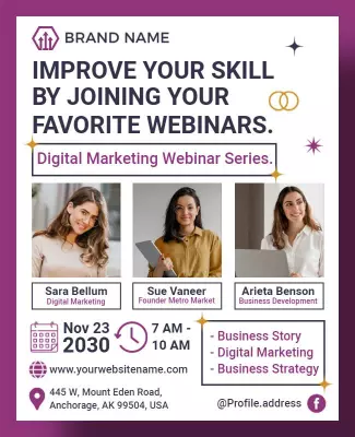 Digital Marketing Webinar Event Flyer Template