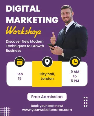 Digital Marketing Workshop Event Flyer Template