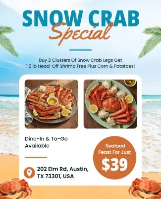 Dining Special Snow Crab Flyer Template