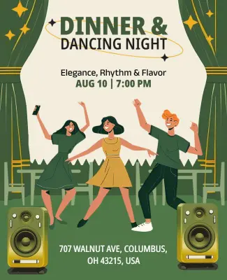 Dinner and Dancing Night Event Flyers Template