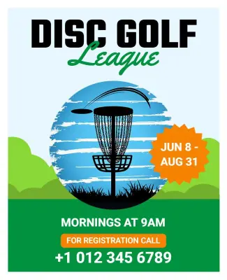 Disc Golf League Morning Event Flyer Template