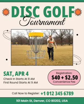 Disc Golf Tournament Event Flyer Template