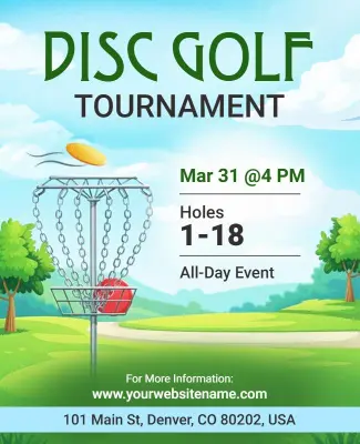 Disc Golf Tournament Event Poster Template