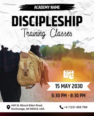 Discipleship Training Classes Advertisement Flyer Template
