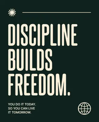 Discipline and Freedom Motivational Poster Template