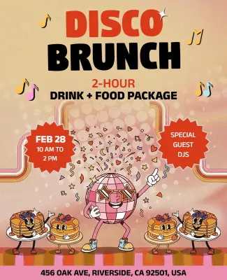 Disco Brunch Event Flyer Template