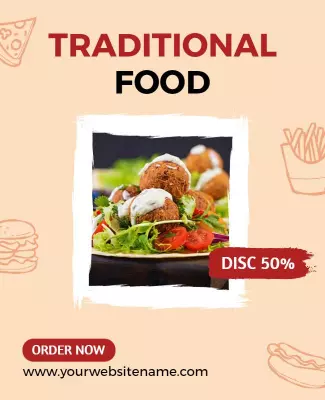Discount on Traditional Food Promotion Flyer Template