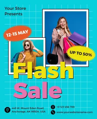 Discount Shopping Flash Sale Flyer Template