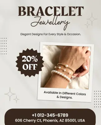 Discounted Bracelet Jewelry Advertisement Poster Template
