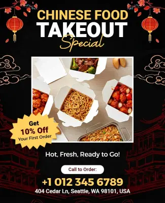 Discounted Chinese Food Takeout Flyer Template