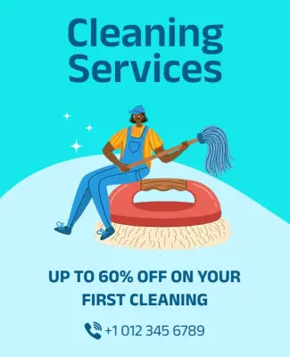 Discounted Home Cleaning Services Promotion Flyer Template