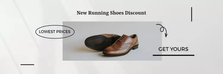 Discounted Running Shoes Promotion with Chic Design Twitter Banner Template