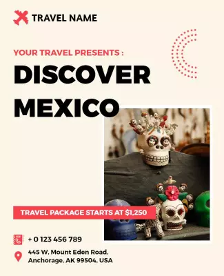 Discover Mexico Travel Package Flyer Template
