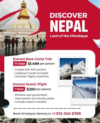 Discover Nepal Adventure Travel Flyer Template