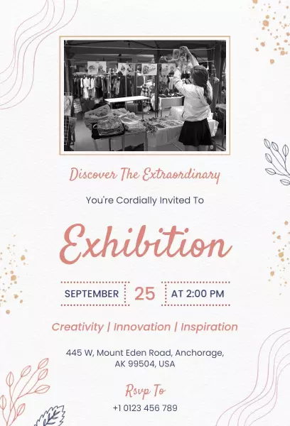 Discovering Creativity Innovation Art Exhibition Invitation Template