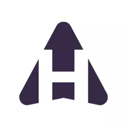 Distinctive Purple Arrow Design Representing Alphabet H Logo Template