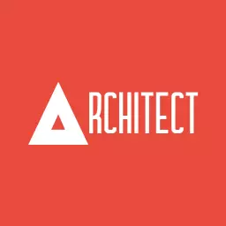 Distinctive White Triangle Emphasizing Architect Wordmark Logo Template