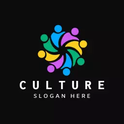 Diverse Colorful Patterns Representing Global Culture Logo Template