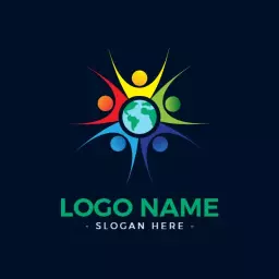 Diverse Colorful Unity Design Supporting NGO Services Logo Template