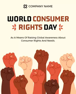 Diverse Fists Unity for World Consumer Rights Day Poster Template