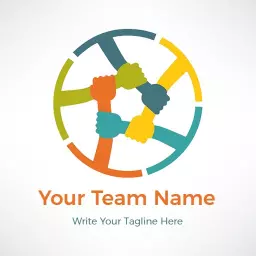 Diverse Hands Together Symbolizing Team Collaboration Logo Template