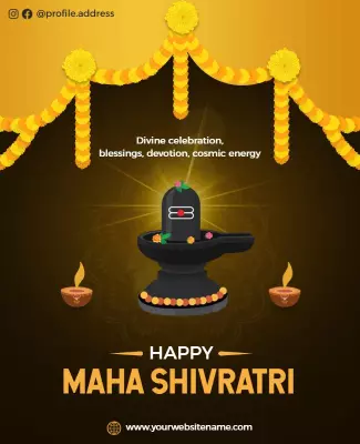 Divine Golden Maha Shivratri Celebration Poster Template
