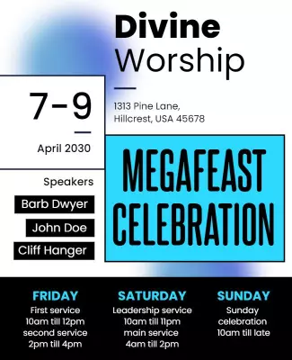 Divine Worship Megafeast Celebration Flyer Template