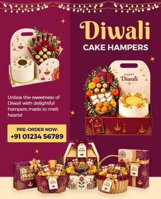 Diwali Cake Hampers Promotion Poster Template