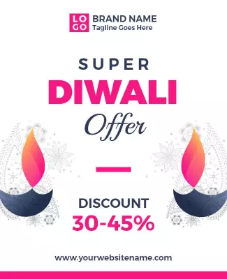 Diwali Festival Discount Offer Flyer Template