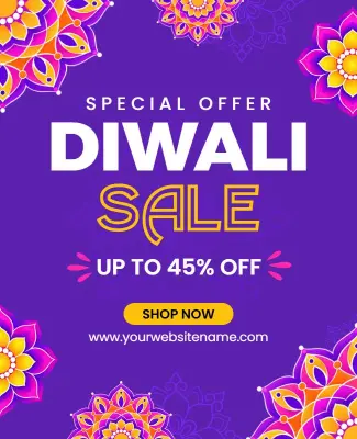 Diwali Festival Sale Announcement Poster Template
