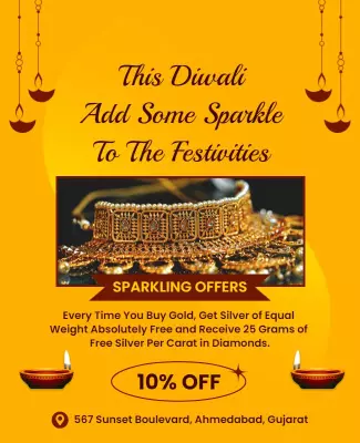 Diwali Jewelry Sale Discount Flyer Template