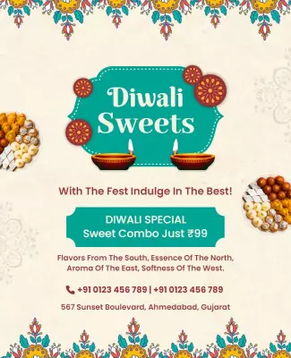Diwali Sweets Festive Offer Flyer Template