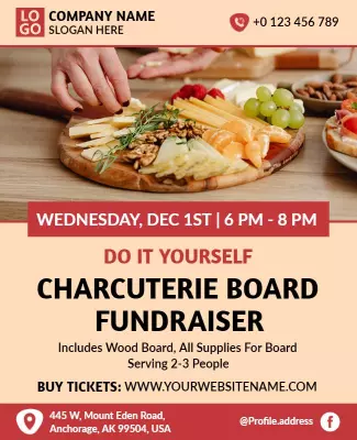 Diy Charcuterie Board Fundraiser Event Flyer Template