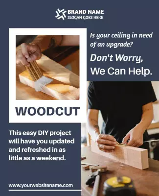 DIY Home Improvement Woodcut Project Guide Poster Template
