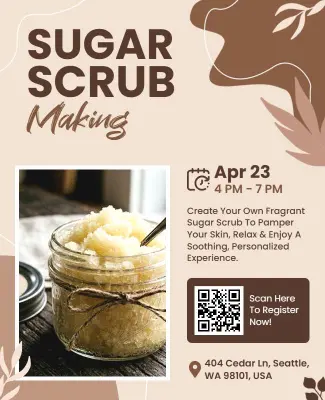 DIY Sugar Scrub Making Workshop Poster Template