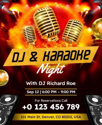 DJ and Karaoke Night Event Flyer Template