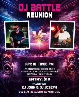 DJ Battle Reunion Event Flyer Template