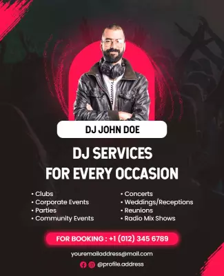 Dj Entertainment Services Event Flyer Template
