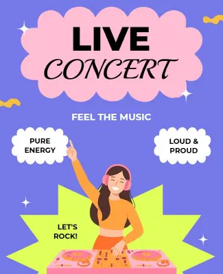 DJ Live Concert Event Poster Template