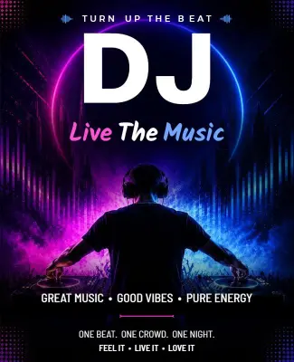 DJ Live Music Event Poster Template