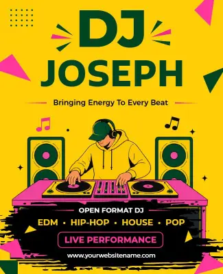 DJ Live Performance Event Poster Template
