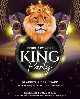 Dj Night Club King Party Flyer Template