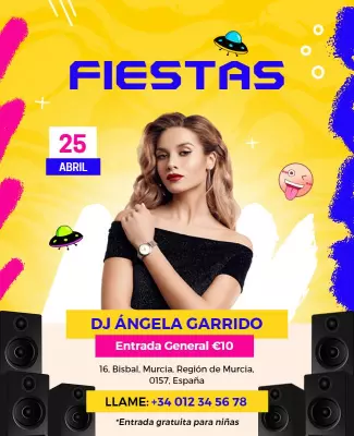 Dj Night Event with Dj Angela Flyer Template