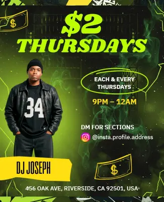 DJ Party Event Thursday Night Flyer Template