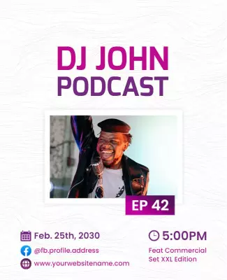 Dj Podcast Event Announcement Flyer Template